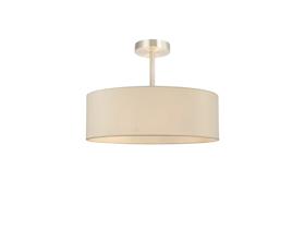 DK0752  Baymont 45cm Semi Flush 5 Light Satin Nickel, Ivory Pearl/White